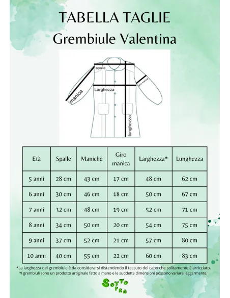 GREMBIULE SCUOLA PURO COTONE VALENTINA