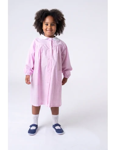 Grembiule asilo puro cotone Alessia Made in Italy rosa |SOTTO SOPRA TORINO