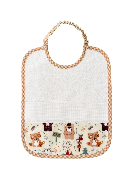 Set accessori asilo da ricamo 3 pezzi bosco - bavaglino tela aida %separator% %shop-name%