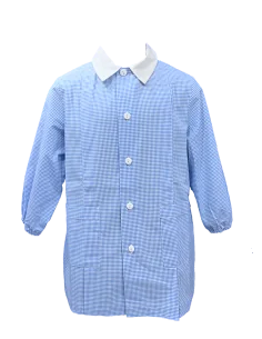 Grembiule asilo quadretti bambino Annibale Siggi - azzurro %separator% %shop-name%