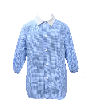 Grembiule asilo quadretti bambino Annibale Siggi - azzurro %separator% %shop-name%