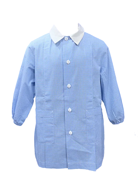 Grembiule asilo quadretti bambino Annibale Siggi - azzurro %separator% %shop-name%