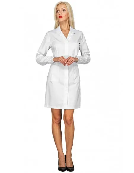 Camice da laboratorio puro cotone Singapore Donna Isacco
