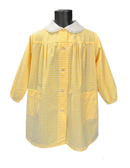 GREMBIULE ASILO QUADRETTI PURO COTONE ALESSIA