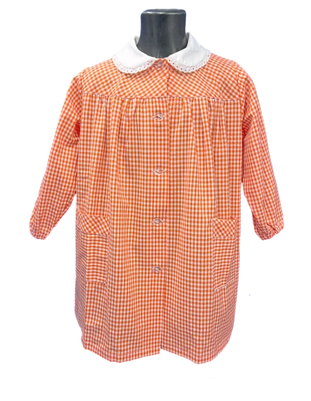 GREMBIULE ASILO QUADRETTI PURO COTONE ALESSIA