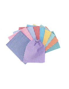 Sacchetto scarpe a quadretti per asilo e scuola