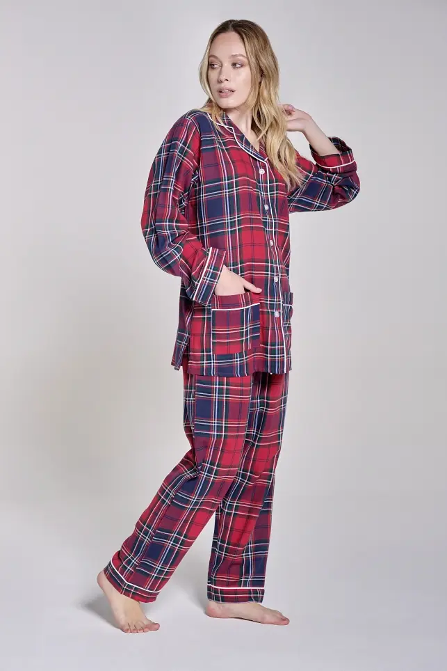 Pigiama flanella donna taglio uomo Sotto Sopra